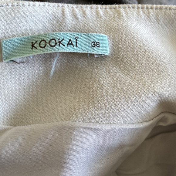 Kookai Dress High Neck Knee Length Size 38/ Small Off White/ Grey Viscose Blend - Picture 9 of 11